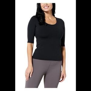 Joy Collection Clean & Cool Ultra Smooth Top w/ Shelf Bra Black - Regular